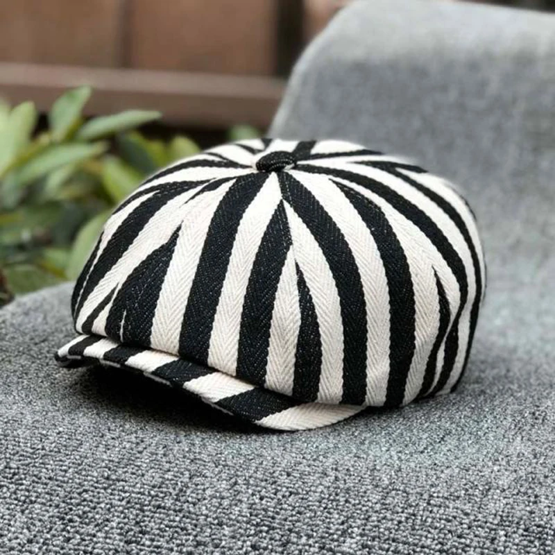 Newsboy Hat Cotton Striped Oct - Dad Hat Cotton recension och pris