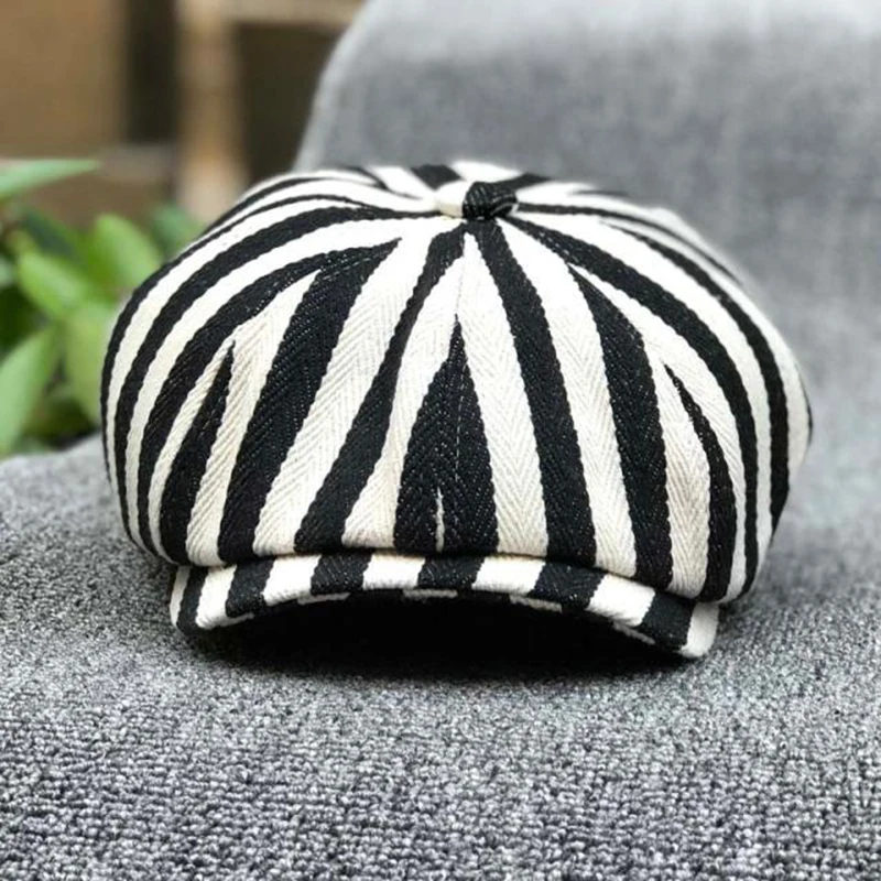 Newsboy Hat Cotton Striped Oct - Dad Hat Cotton recension och pris